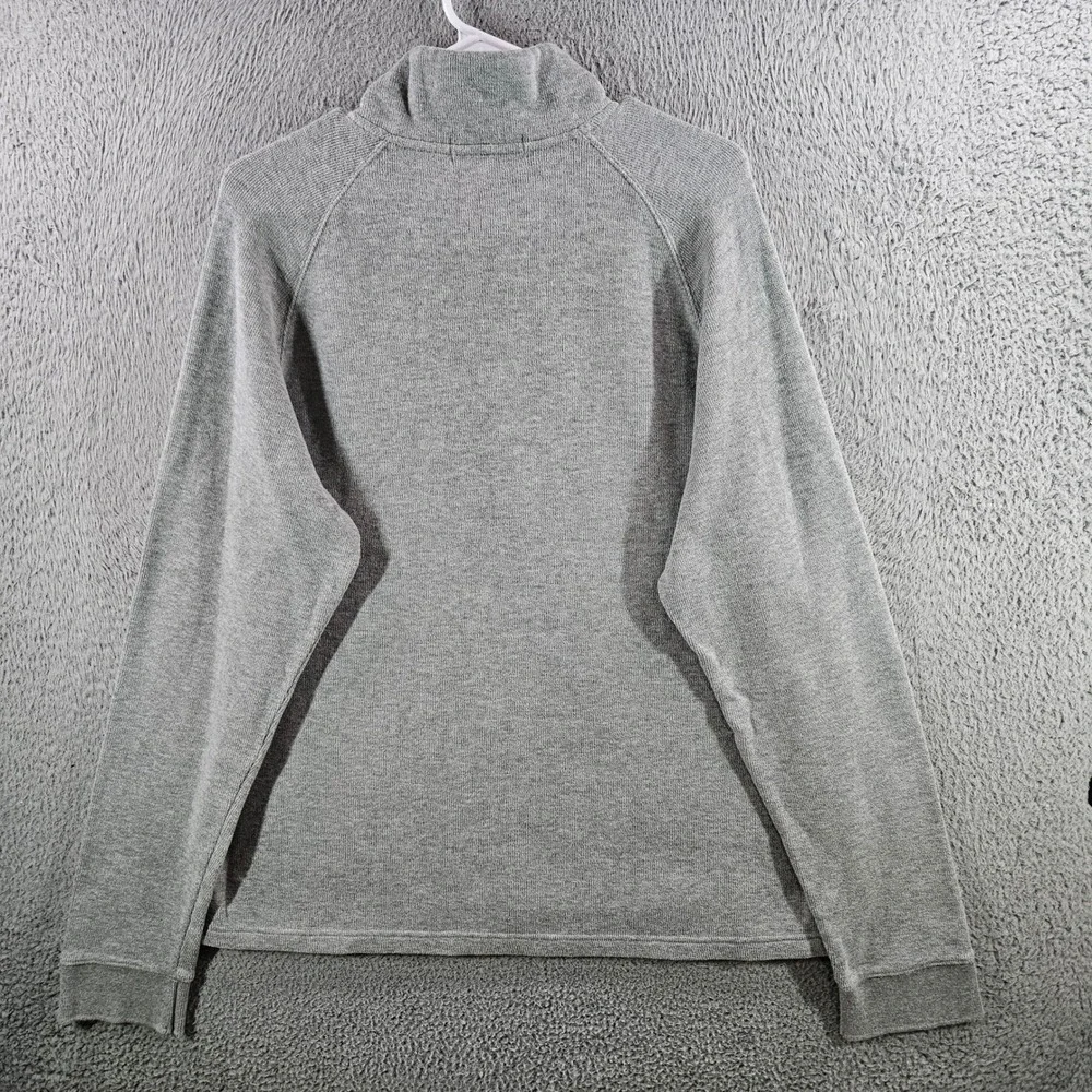 J. Crew Mens Large Gray 100% Cotton Mock Neck Snap Button Pullover Sweater
